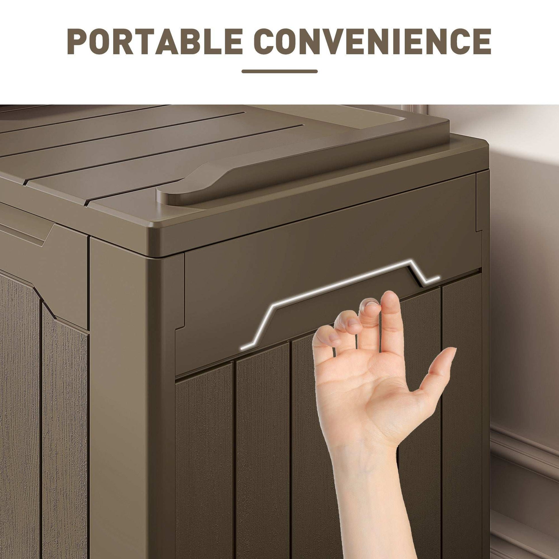 107 Litre Plastic Storage Chest with Lid - Dark Brown