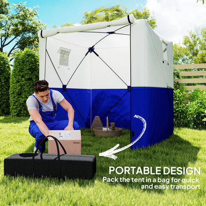 Outsunny 2 x 2m Pop-Up Party Tent Gazebo, with Accessories - Dark Blue