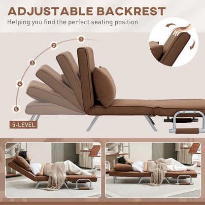 4-in-1 Faux Suede Chair Bed - Coffee