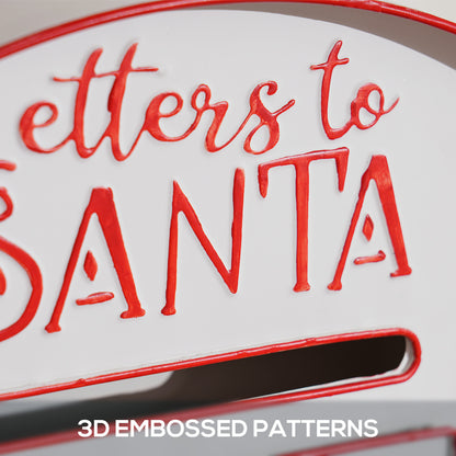 Post Box Letters to Santa Mailbox, Wall Mounted Postbox, Christmas Decoration for Indoor and Outdoor, White