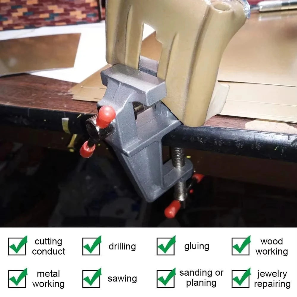 Mini Bench Vice Multi Functional 3.5" Aluminium Miniature Small Jewellers Hobby Clamp Pliers Tool For Table 