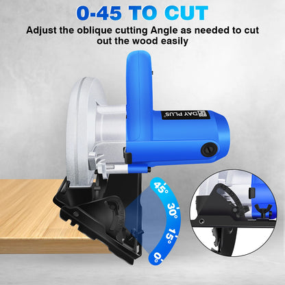 2000W Electric Circular Saw, Full Copper Motor Corded High Power Board Cutting Machine Woodworking Power Tools with 185Mm Blade