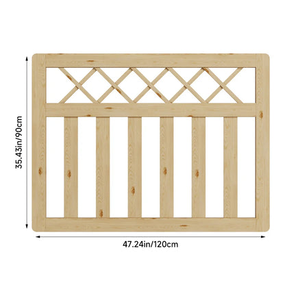 Wooden Garden Gate Pedestrian Fence Yard Door Security Barrier With Cross Top