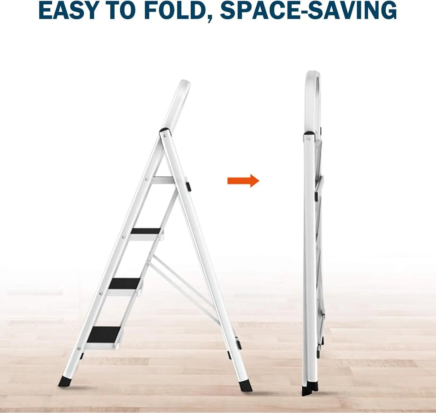 Dayplus Safety Folding Step Stool 2-4 Step Ladder Portable Foldable Stepladder anti Slip Feet for Indoor Outdoor Home Office
