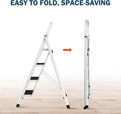 Dayplus Safety Folding Step Stool 2-4 Step Ladder Portable Foldable Stepladder anti Slip Feet for Indoor Outdoor Home Office