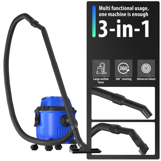 Dayplus Industrial Vacuum Cleaner Hoover Wet and Dry 4800W Powerful Suction Bagless, 16Kpa, 15 Litre Capacity, 