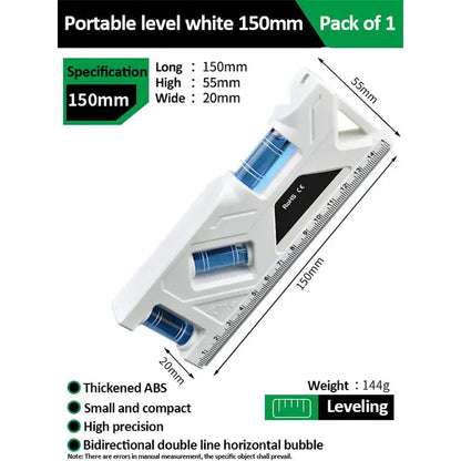 Portable Magnetic Pocket Spirit Level Mini Protractor With Metric Ruler Woodworking Level, Horizontal And Vertical Measure