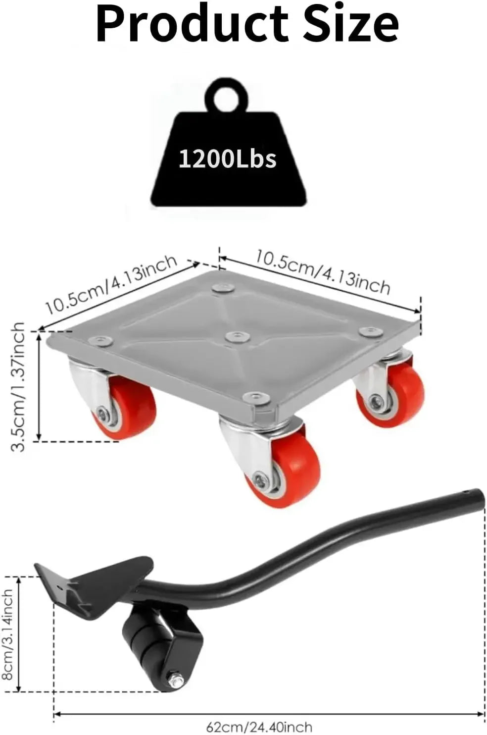 New Furniture Movers with Wheels Portable 4 Wheels Furniture Dolly Furniture Mover Tool with 360°Rotation Rubber Wheels
