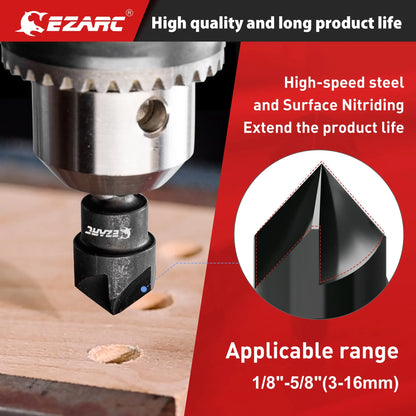 EZARC External Chamfer Deburring Chamfer Tool, Internal Countersink Drill Bit, Remove Burr Fits 3-19mm