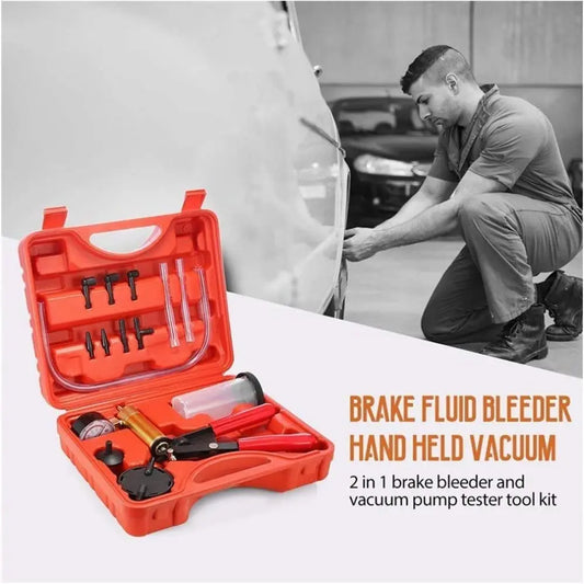 2 in 1 Vacuum Brake Pressure Fluid Pump Car Manual Brake Fluid Bleeder Kit Vehicle Fluid & Oil Change Pump Tool