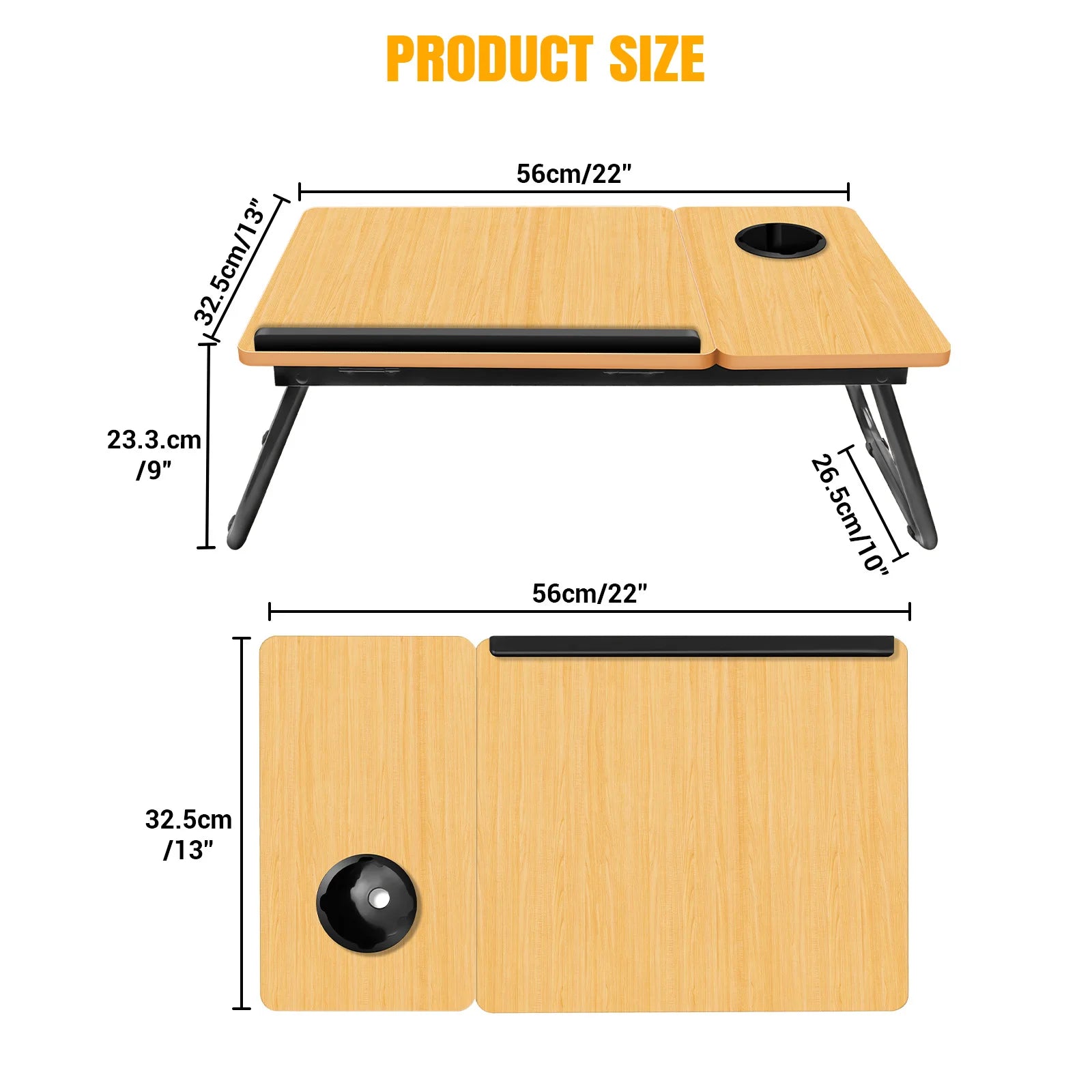 Foldable Laptop Bed Table Desk Notebook Stand With Cup Slot Reading Holder With Adjustable Height Angle Laptop Bed Tray