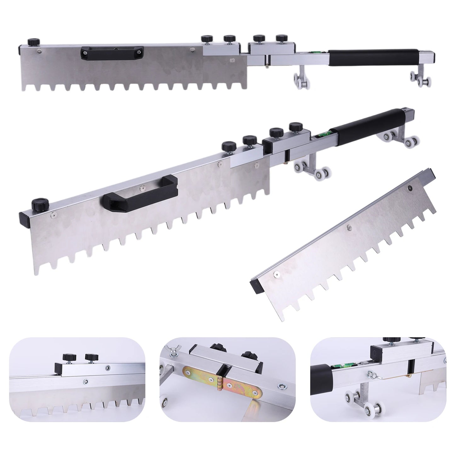 Tile Paving Tool Foldable Aluminum Alloy Smoothing Trowel Adjustable Length Stainless Steel Flat Tiling Tool for Tiles Flatting