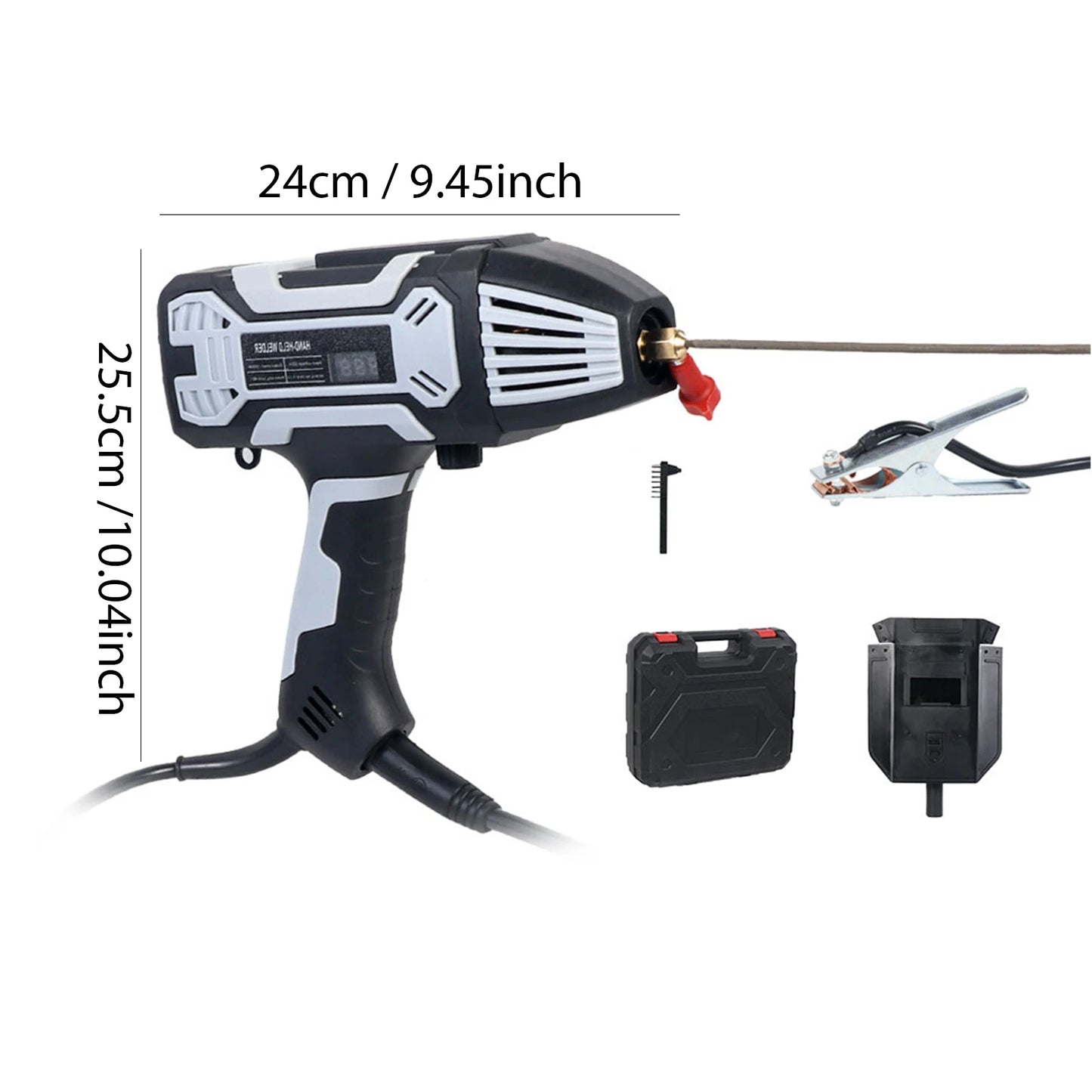 Electric Handheld Arc Welder with Adjustable Current for Home DIY Repair(Silver)