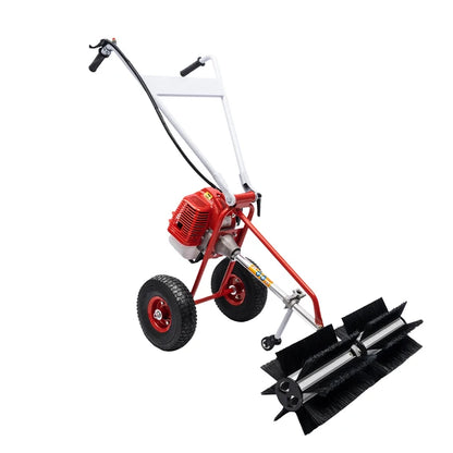 Grass Sweeper Portable 2-stroke 43cc Grass Brush Electric Broom Hand-held Lawn Sweeping Tool Petrol Powered