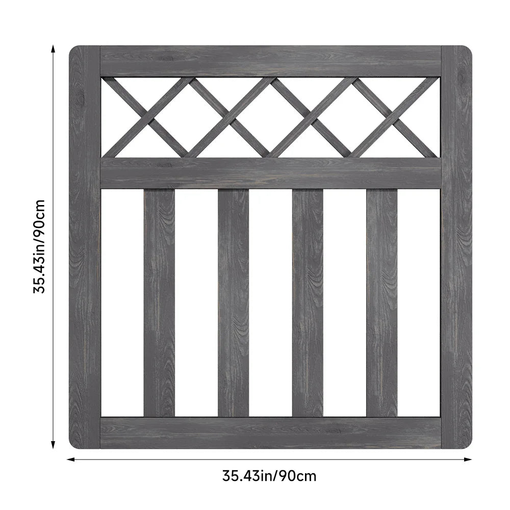 Wooden Garden Gate Pedestrian Fence Yard Door Security Barrier With Cross Top