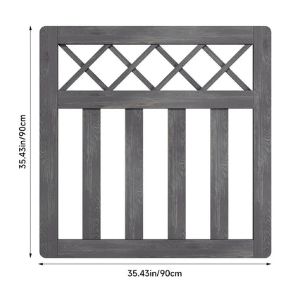 Wooden Garden Gate Pedestrian Fence Yard Door Security Barrier With Cross Top