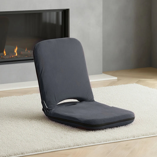 5-Position Adjustable Floor Chair Lazy Sofa Recliner for Reading Gaming (Grey)