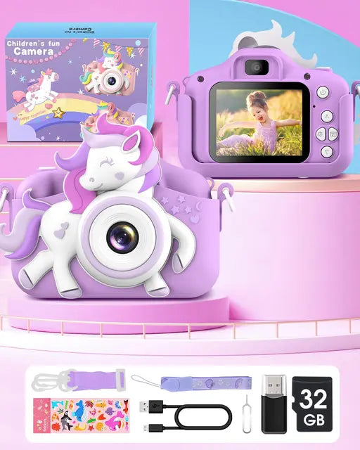 Kids Camera, Gofunly Kids Camera for Girls, 1080P HD 2.0 Inch Screen Kids Digital Camera with 32GB SD Card, Birthday Christmas Kids Toys Gifts Selfie