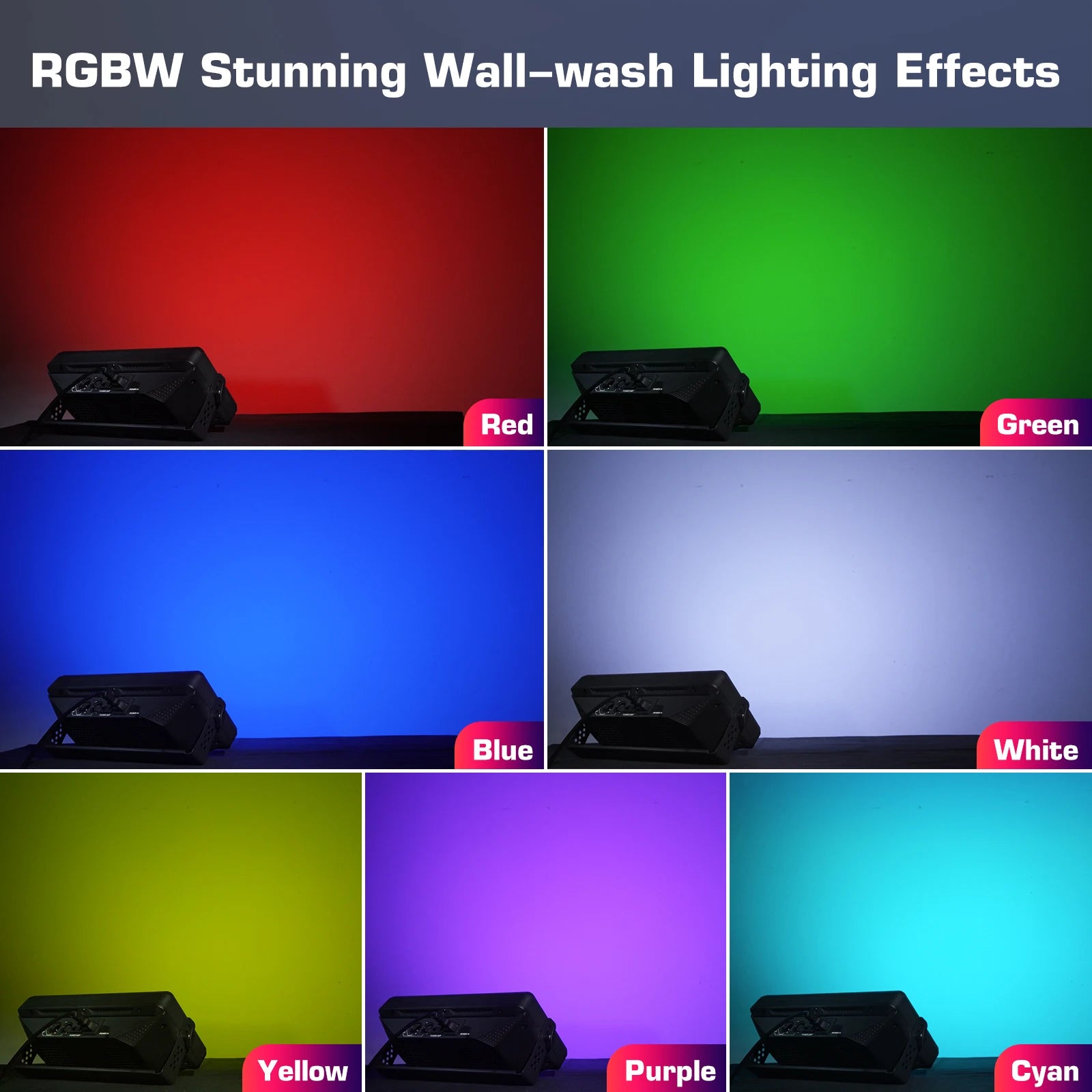 U'King 4Pcs 120W LED Party Strobe Light RGBW Wall Washer Light Bar DMX Strobe Stage Effect Lighting for DJ Disco Church Wedding