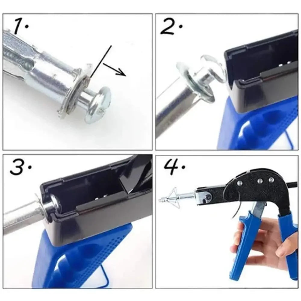 72Pcs Hand Riveter Kit Wall Anchor Screws Gun Heavy Duty Metal Tool Hollow Wall Anchors Gun Plasterboard Fixing Gun Cheville