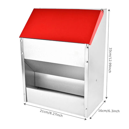 10Lbs Galvanized Steel Poultry Chicken Feeder Weatherproof Lid for Chickens Duck