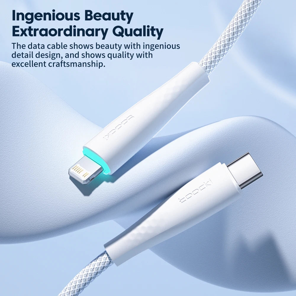 Toocki 2 Pack USB C to Lightning Cable PD 20W for Iphone 14 13 12 11 Pro Max X XR 8 Wire Fast Charging Type C to Lightning 1M 2M