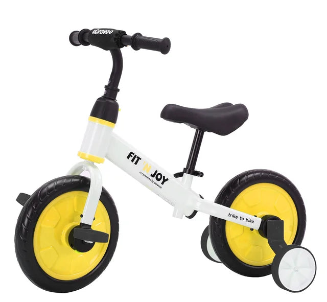 UBRAVOO Fit 'n Joy Beginner Toddler Training Bicycle For Boys Girls Age 2 - 4, 4-in-1 Kids Balance Bike With Pedals & Training Wheels Stabilisers