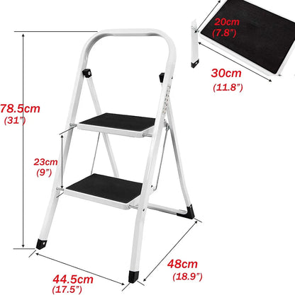 Dayplus Safety Folding Step Stool 2-4 Step Ladder Portable Foldable Stepladder anti Slip Feet for Indoor Outdoor Home Office