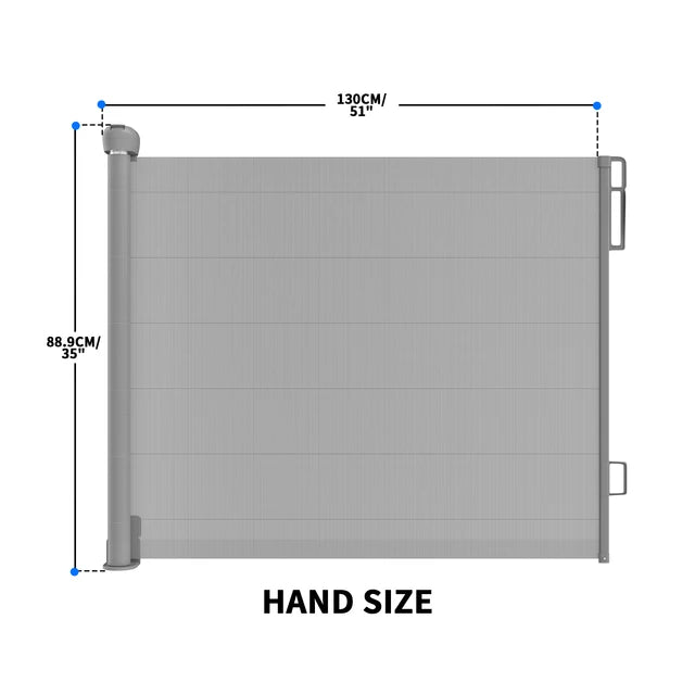 Extra Wide Kids Pet Gate Retractable Dog Gate For Babies And Pets, White, One Handed Operation, Mesh Safety