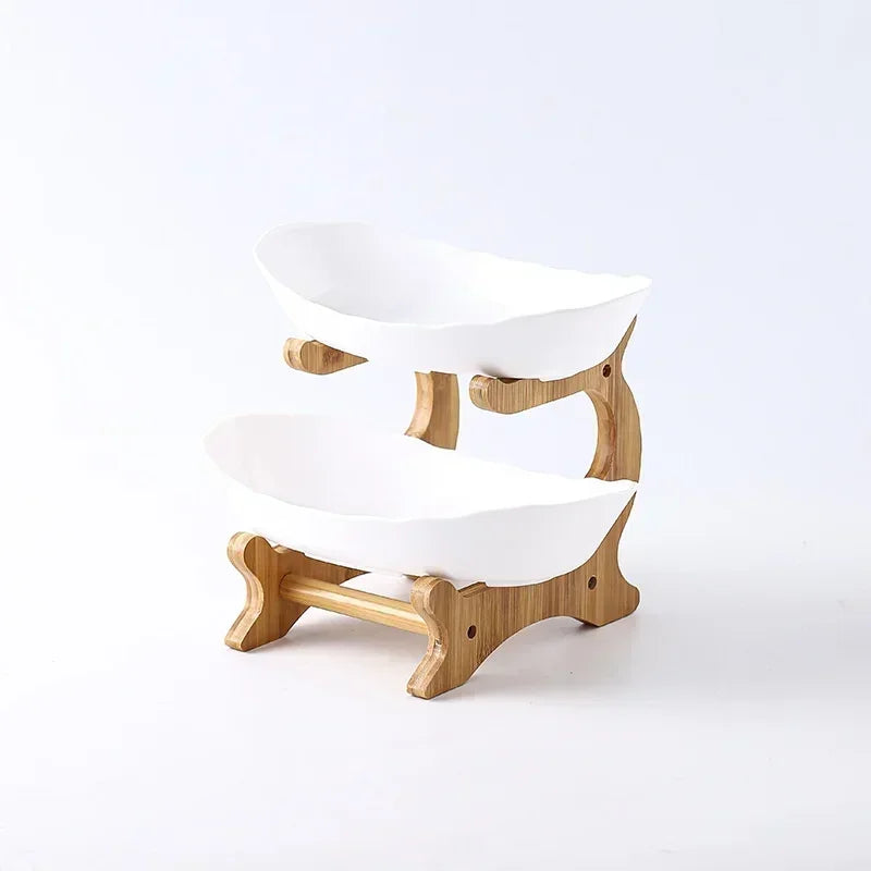 Fruit Storages Plate Wooden Multi-Layer Dining Plate for Household Tabletop Snacks Candies Cake Storage Rack Large Capacity Food