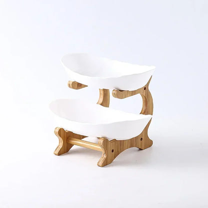 Fruit Storages Plate Wooden Multi-Layer Dining Plate for Household Tabletop Snacks Candies Cake Storage Rack Large Capacity Food
