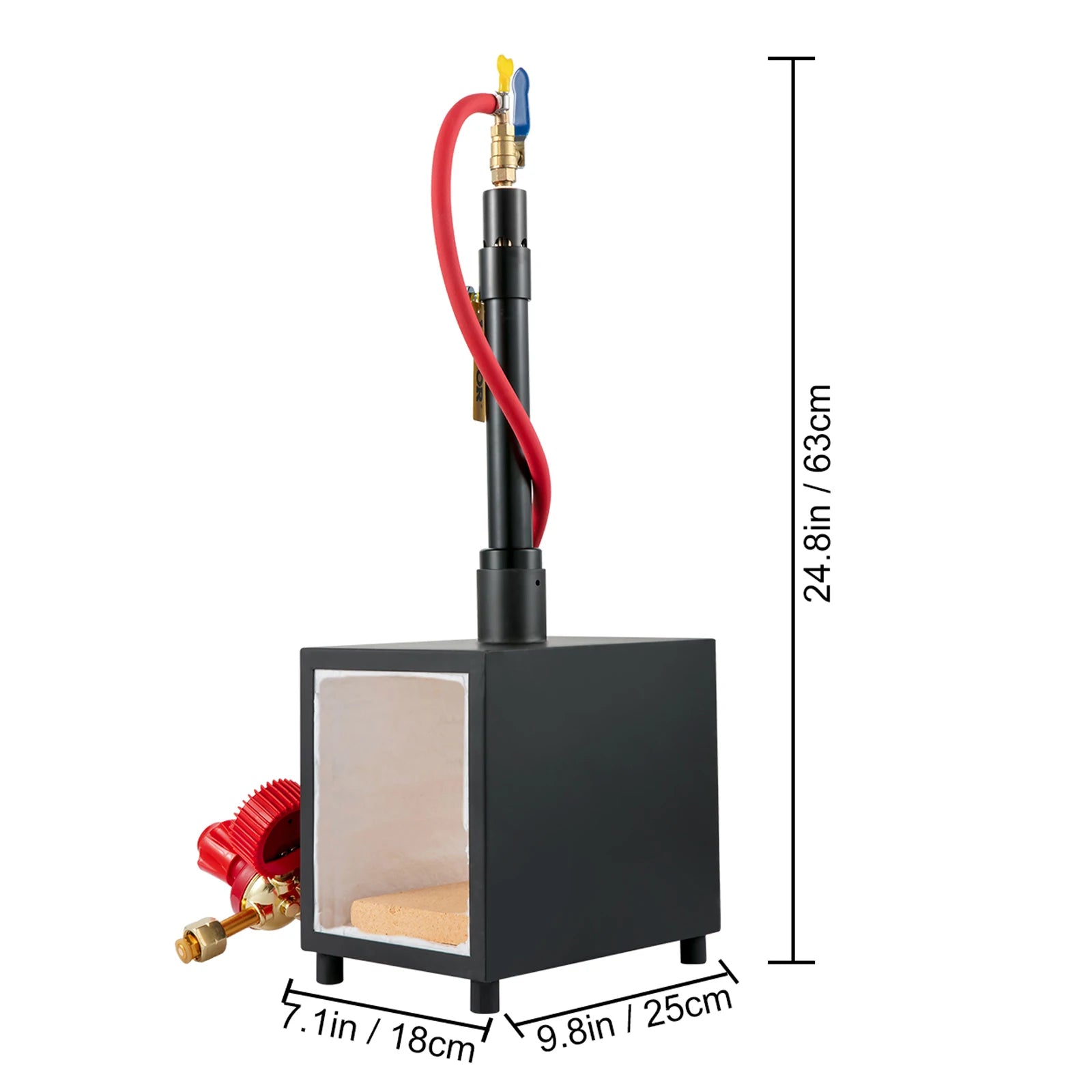 DE Gas Propane Forge round Square Blacksmith Melting Furnace 1/2/3 Burner for Knife & Metal Tool Making Gas Forge Kit