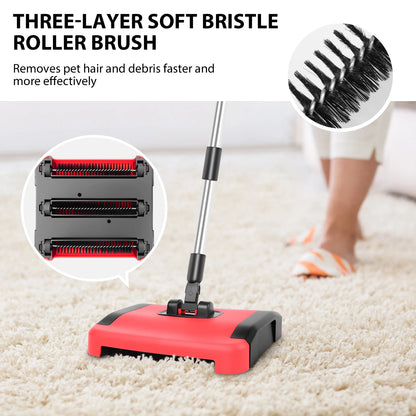 Manual Carpet Cleaner Carpet Sweeper With Detachable Cleaning Comb For Efficient Cleaning For Carpets, Rugs And Indoor Floors