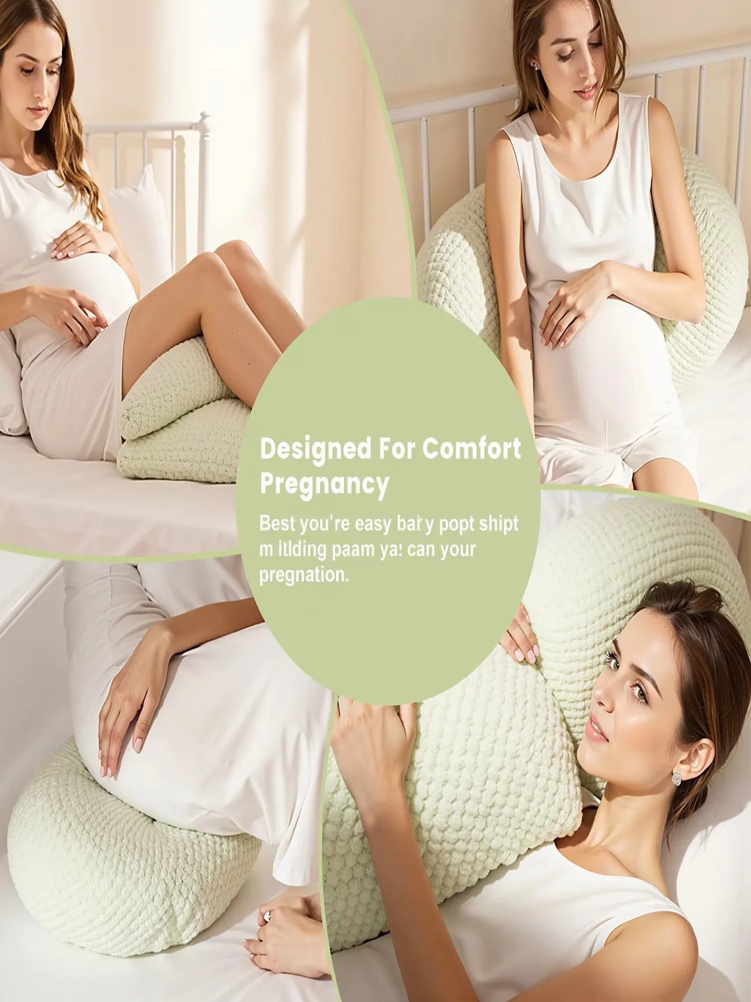 Pregnancy Pillow For Pregnant Women, Soft Body Pillow, Support for Back, Hips, Legs,Maternity Pillow Cushion Sleeper Helper