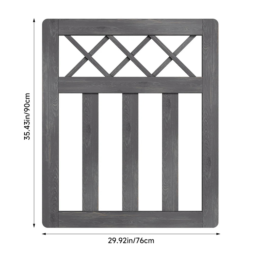 Wooden Garden Gate Pedestrian Fence Yard Door Security Barrier With Cross Top