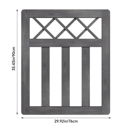 Wooden Garden Gate Pedestrian Fence Yard Door Security Barrier With Cross Top
