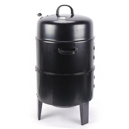 BBQ Smoker Oven Charcoal Smoker Smoker Cabinet Smoker Bin Thermometer for Outdoor Barbecue Meat Food