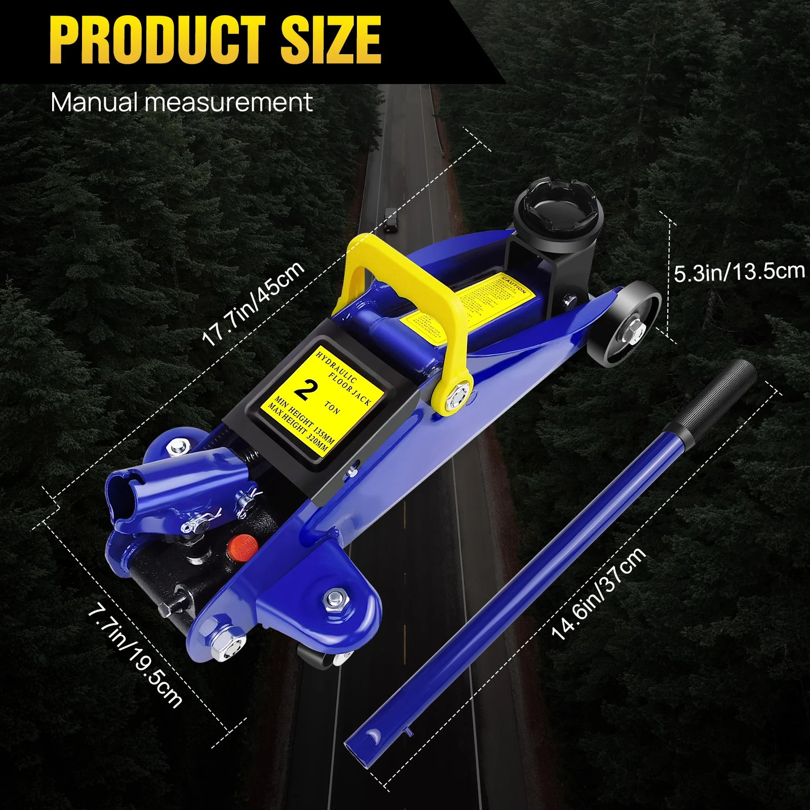Hydraulic Floor Jack & Stands, 2 Ton Low Profile Hydraulic & 3 Ton Axle Stand Set, Tyre Repair Kit Steel Racing Quick Lift