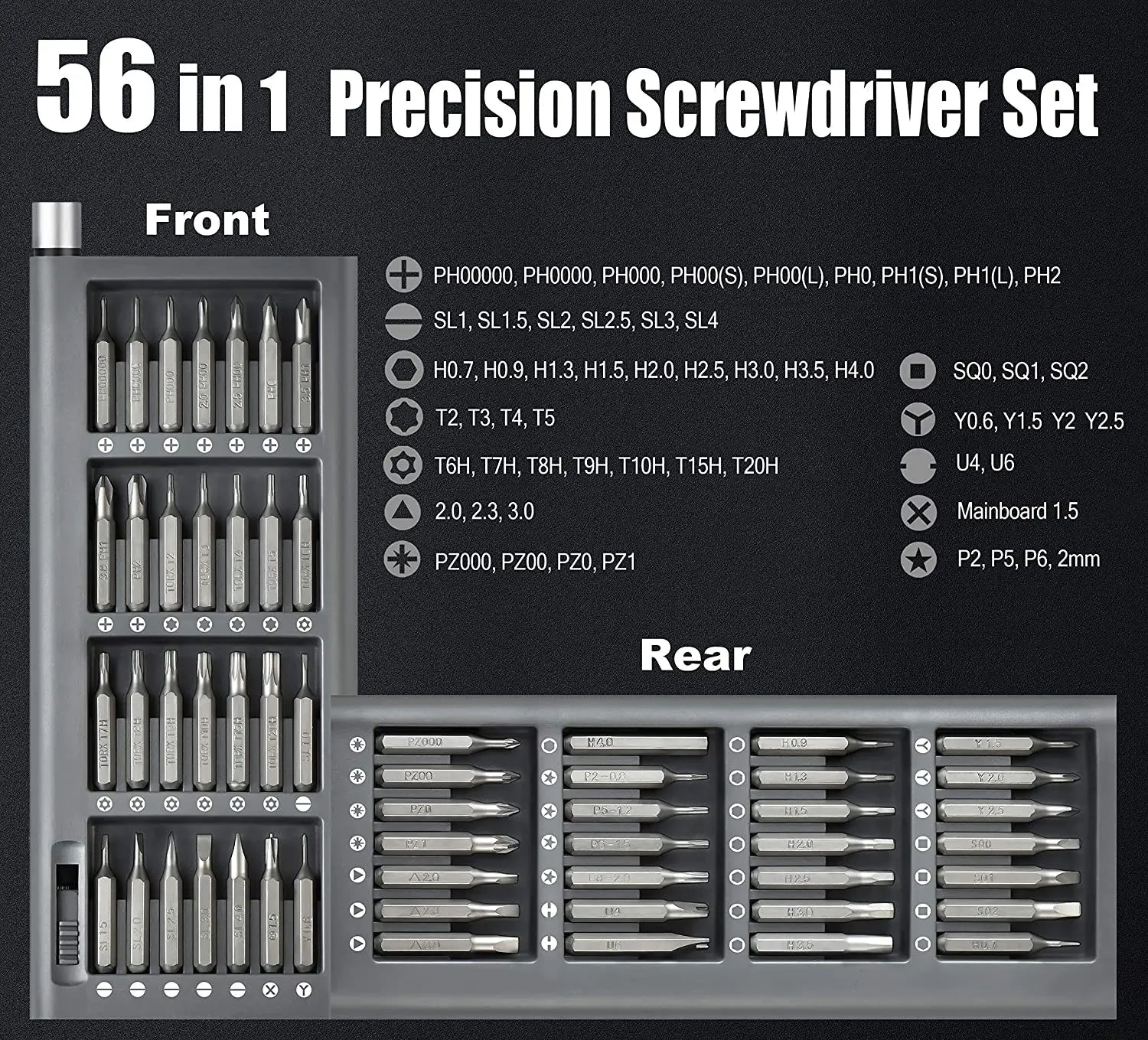 EZARC 57 in 1 Precision Screwdriver Set, Magnetic Phillips Torx Screwdriver, Professional Repair Hand Tools Kit for Iphone PC