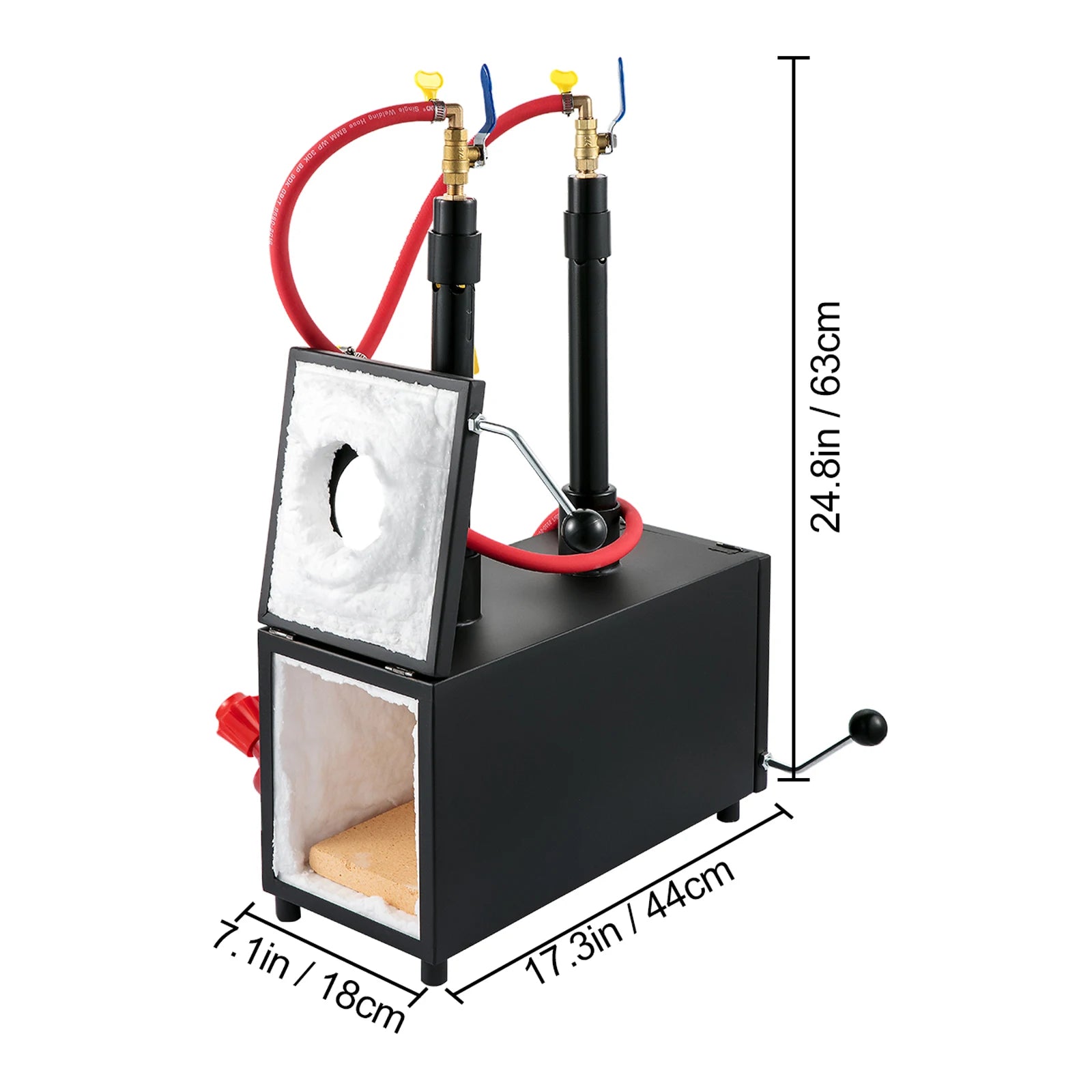DE Gas Propane Forge round Square Blacksmith Melting Furnace 1/2/3 Burner for Knife & Metal Tool Making Gas Forge Kit