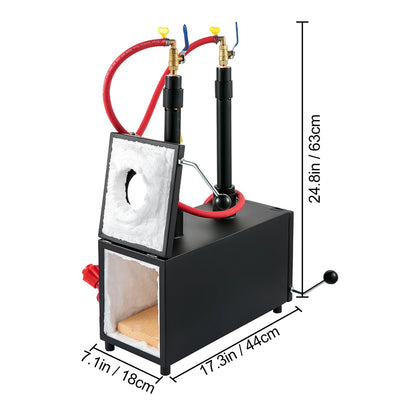 DE Gas Propane Forge round Square Blacksmith Melting Furnace 1/2/3 Burner for Knife & Metal Tool Making Gas Forge Kit