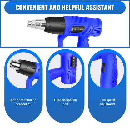 DayPlus Heat Gun 2000W Variable Temperature Control Hot Air Gun Tool For DIY