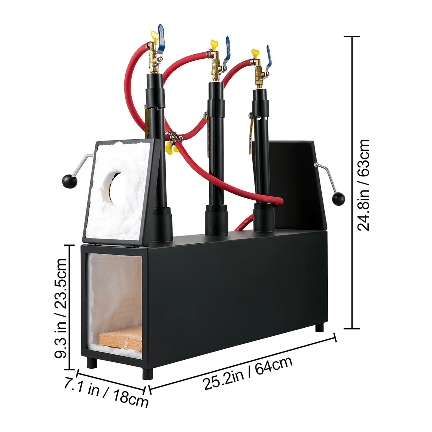 DE Gas Propane Forge round Square Blacksmith Melting Furnace 1/2/3 Burner for Knife & Metal Tool Making Gas Forge Kit