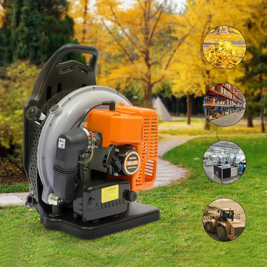63CC Petrol Backpack Leaf Blower Powerful 2 Stroke With Lightweight Air-Cooled Engine