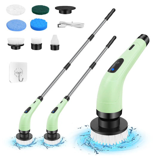 Cordless Cleaning Brush, Cordless Bathroom Scrubber, 2 Speeds & 350RPM Electric Spin Scrubber for Kitchen & Home