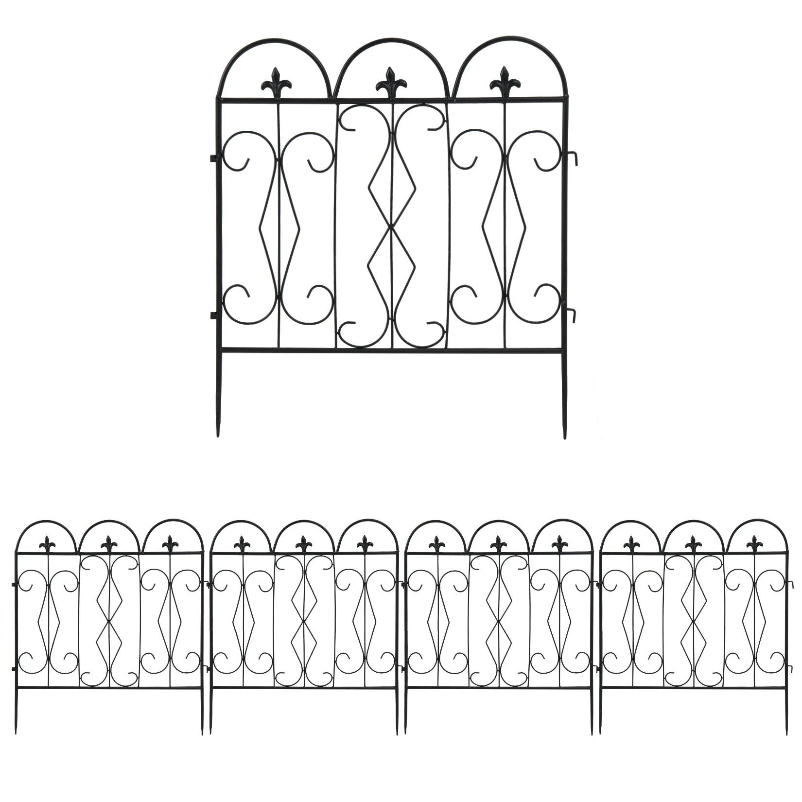 5 Pieces Outdoor Rustproof Metal Garden Border Fence Landscape Wire Fencing