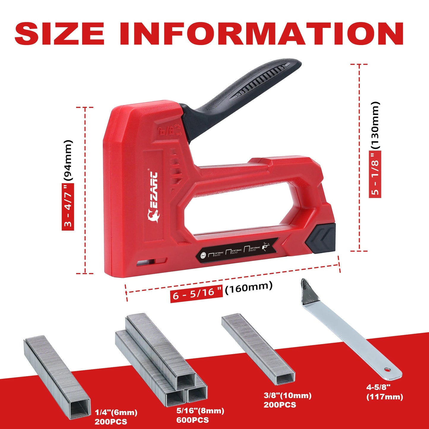 EZARC Hand Staple Gun Kit for Woodworking With 1000 Staples And Staple Remover, Light Duty Stapler And Nail Gun