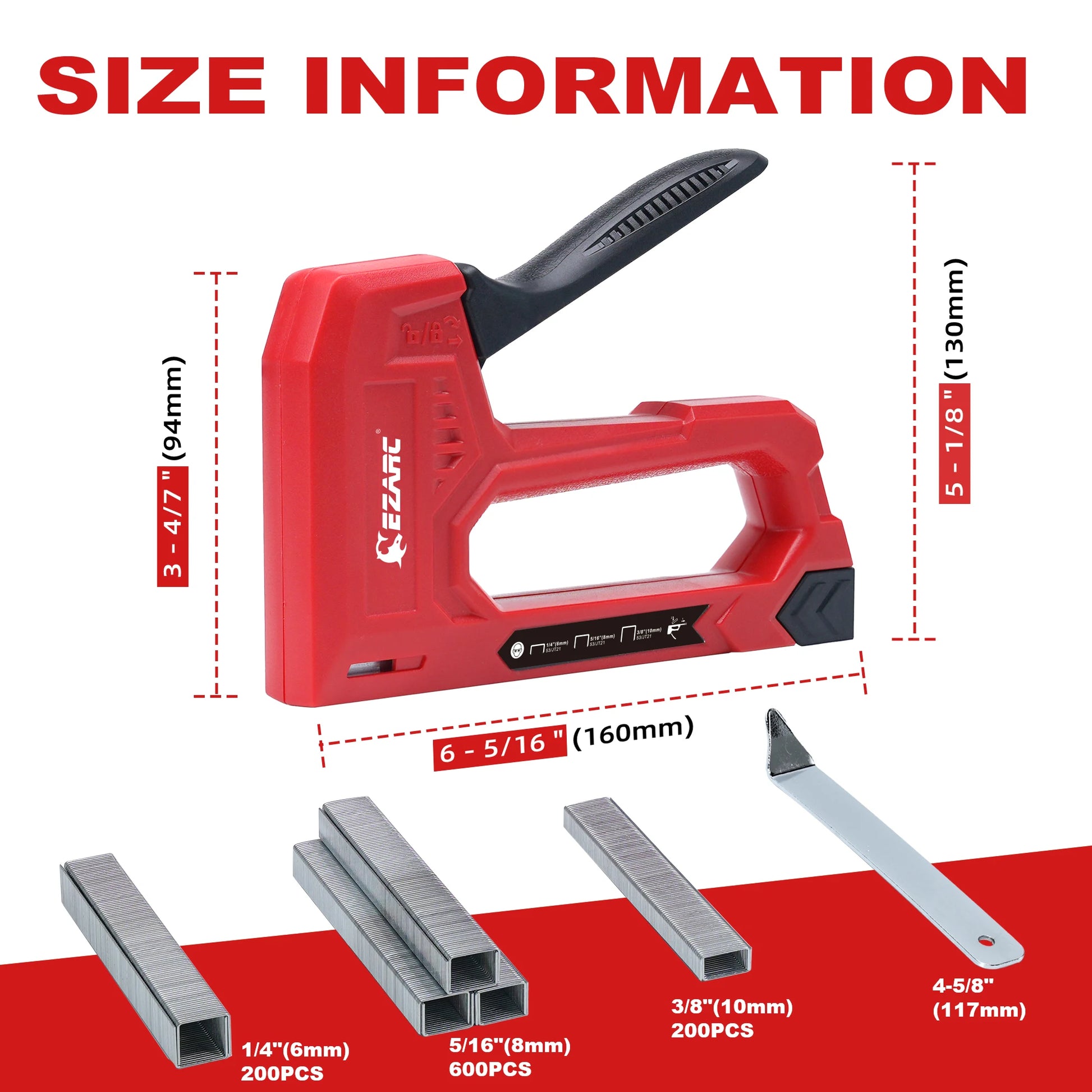 EZARC Hand Staple Gun Kit for Woodworking With 1000 Staples And Staple Remover, Light Duty Stapler And Nail Gun