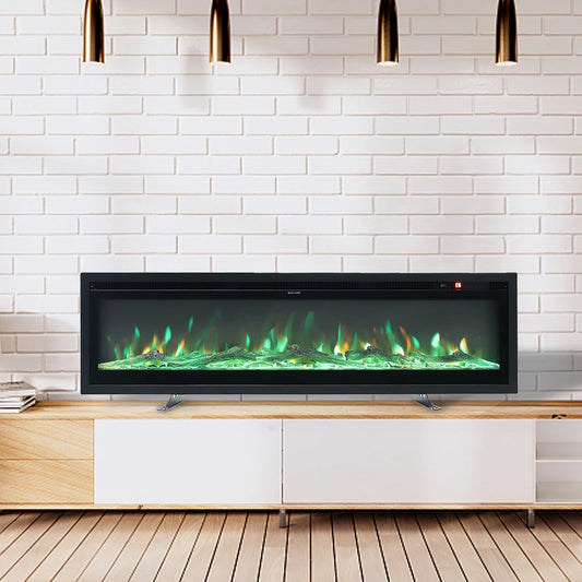 KOMORE 3 in 1 Electric Fireplace With Remote 12 Flame Colours 1500W, Automatic Safety Shutoff 