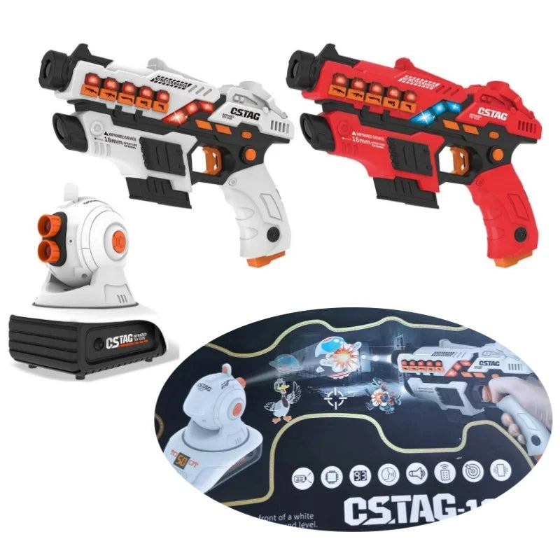 CSTAG Projector Shooting Game Guns Set Toy Laser Tag Infrared Pistol Game Set